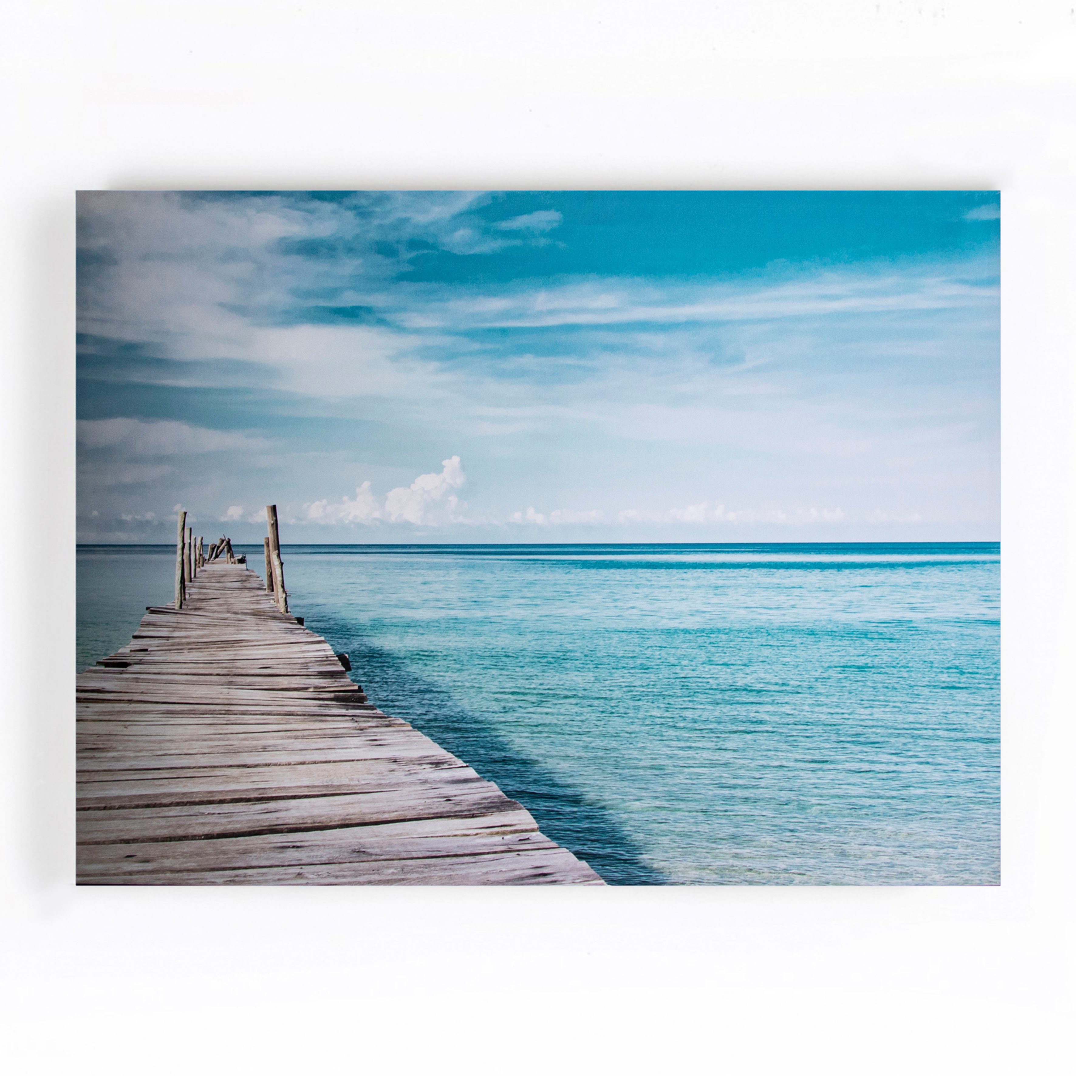 Leinwandbild Steg ins Blaue