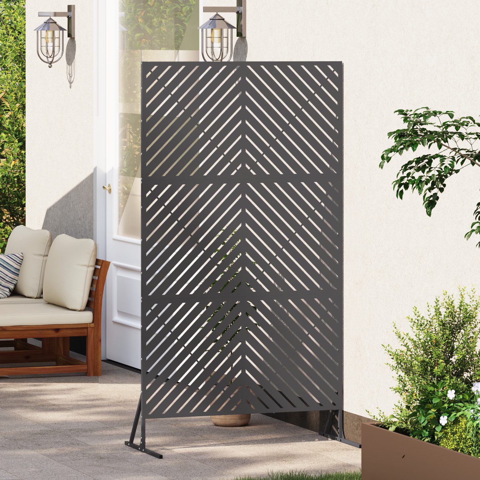 vidaXL Gartenzaun Stahlzaunpanel Schwarz Stahl Standard günstig online kaufen