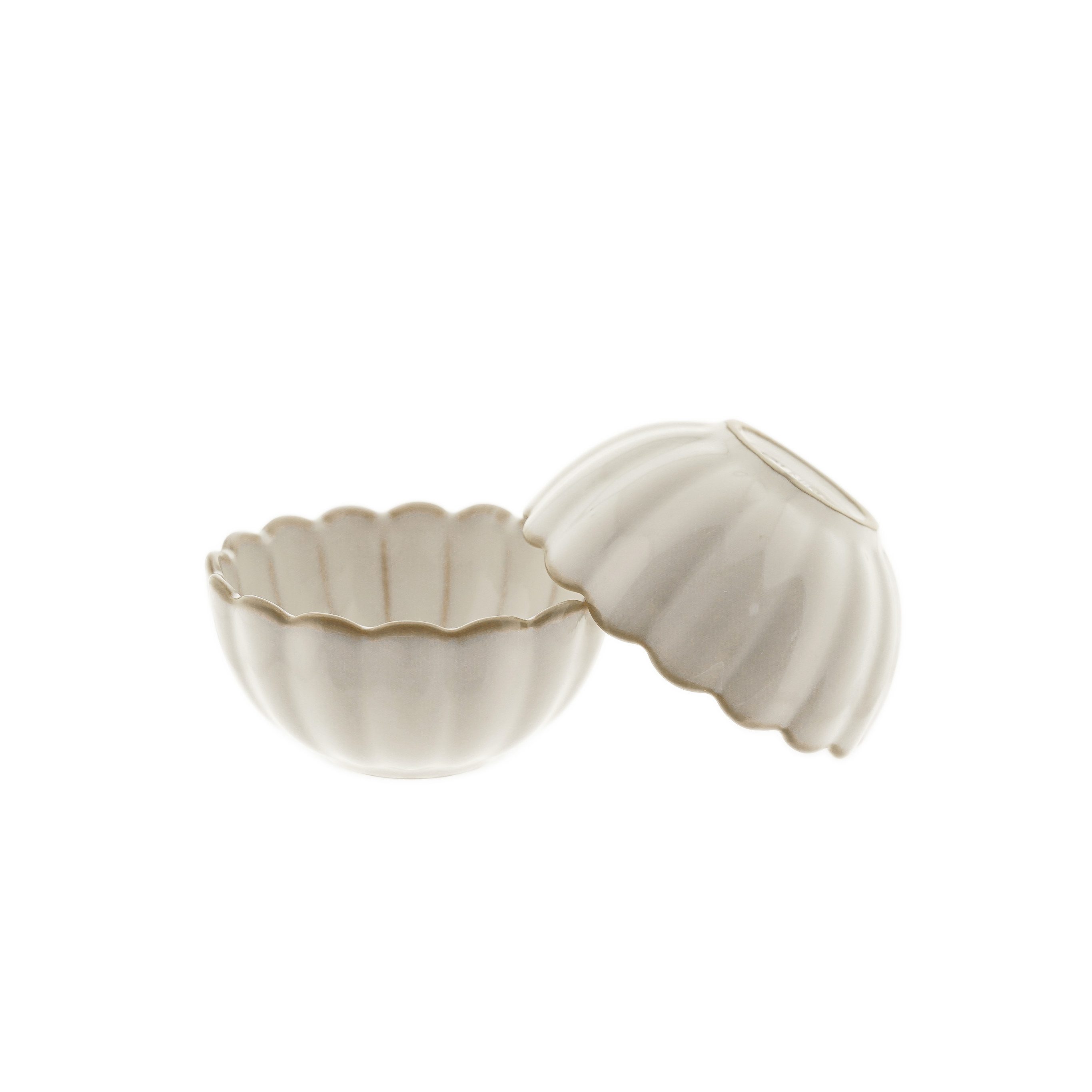 Almina Müslischale Bloomy 6er-Set aus hochwertigem Porzellan - 11,5 x 5 cm, Creme, (Set, 6-tlg)