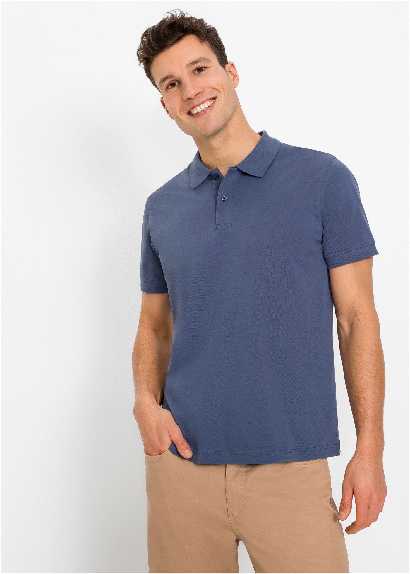 bonprix Poloshirt (1-tlg) Regular Fit, Kurzarm, aus hautfreundlicher Baumwolle
