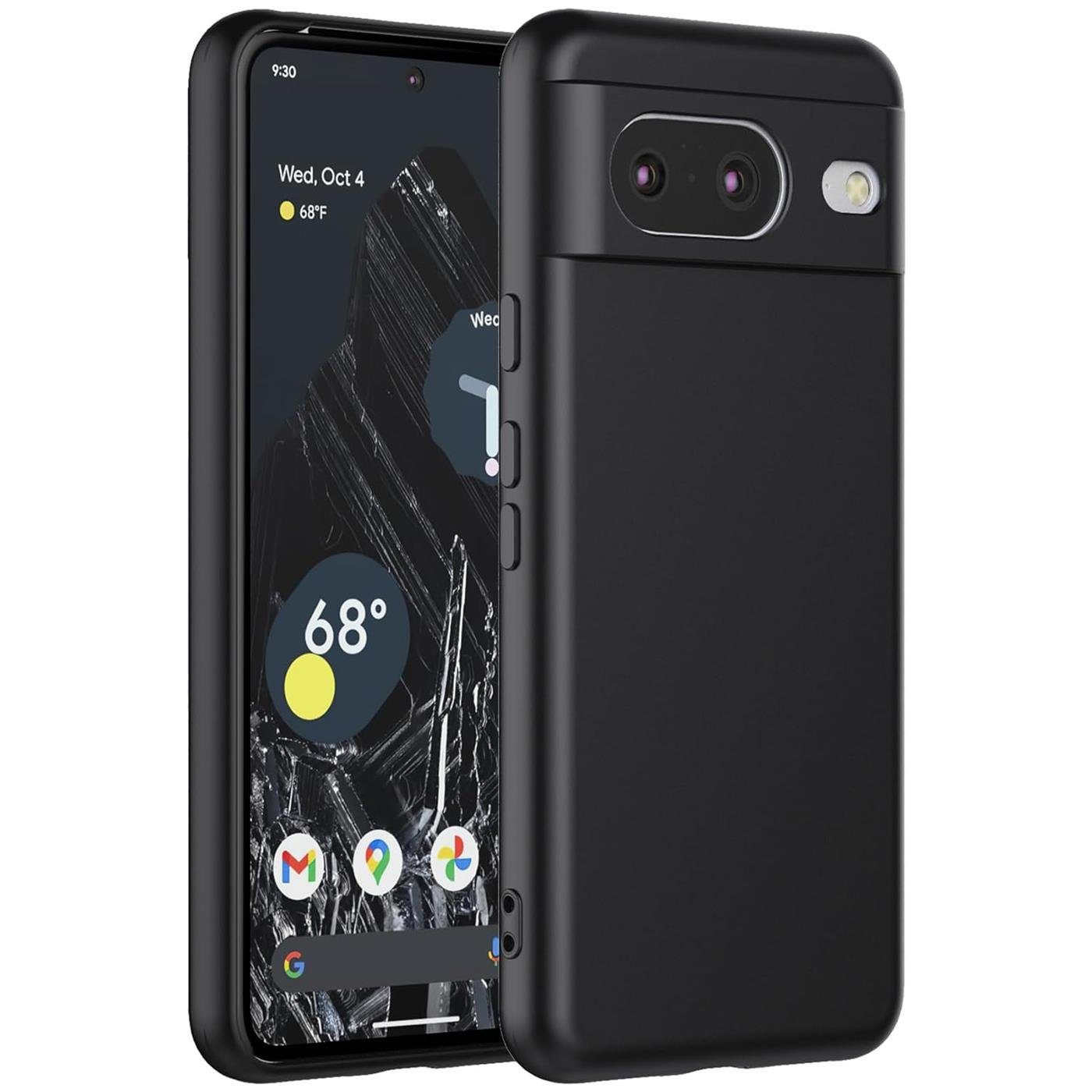 CoolGadget Handyhülle Black Series Handy Hülle für Google Pixel 8 6,2 Zoll, Edle Silikon Schlicht Robust Schutzhülle für Pixel 8 Hülle