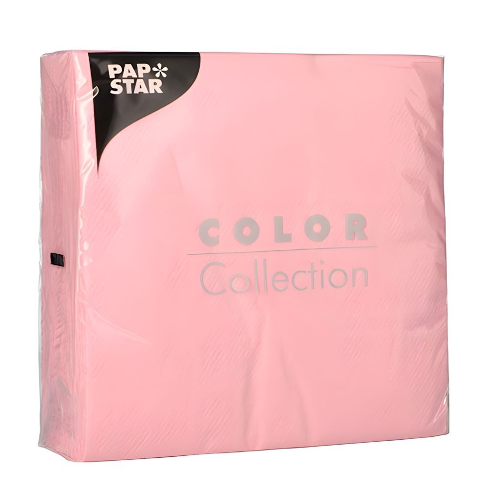 PAPSTAR Papierserviette Servietten, 1-lagig 1/4-Falz 33 cm x 33 cm rosa 100 Stk