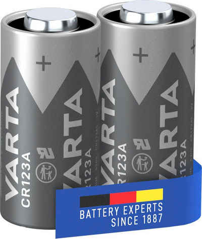 VARTA »2er Pack Professional Lithium Spezial« Batterie, (3 V, 2 St), CR123A Premiumbatterie für Hochleistungsanwendungen