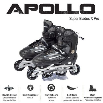 Apollo Inlineskates Super Blades Pro Skate RX Inline-Skates, größenverstellbar (41-45), Inliner für Jugendliche und Erwachsene