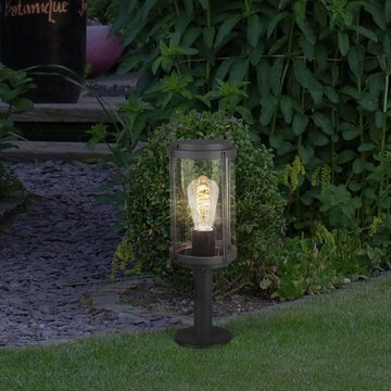 etc-shop LED Außen-Stehlampe, Leuchtmittel inklusive, Warmweiß, Farbwechsel, Außen Sockel Steh Lampe Fernbedienung Stand Grundstück Balkon