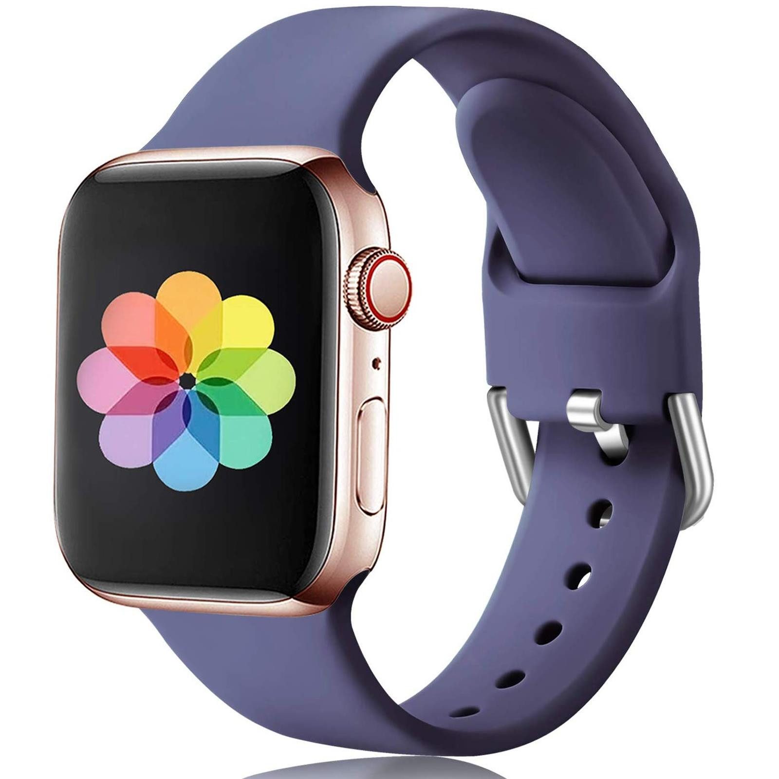 CoolGadget Smartwatch-Armband aus TPU Silikon für iWatch 12 in Größe S, passend für Apple Watch 12 42mm Farbe Grau