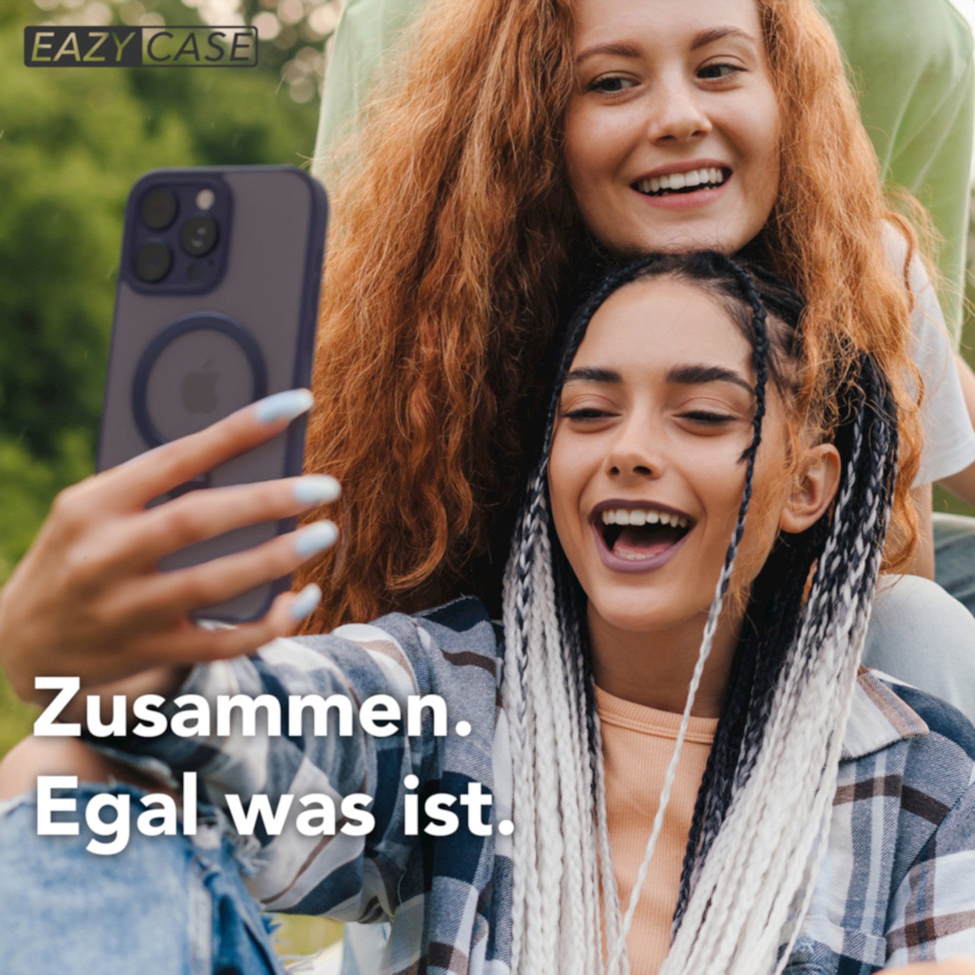 EAZY CASE Handyhülle Outdoor iPhone 15 Pro Max Case MagSafe Ring 6,7 Zoll, Outdoor Handy Hülle Etui Schutzhülle Slim mit Kameraschutz Blau