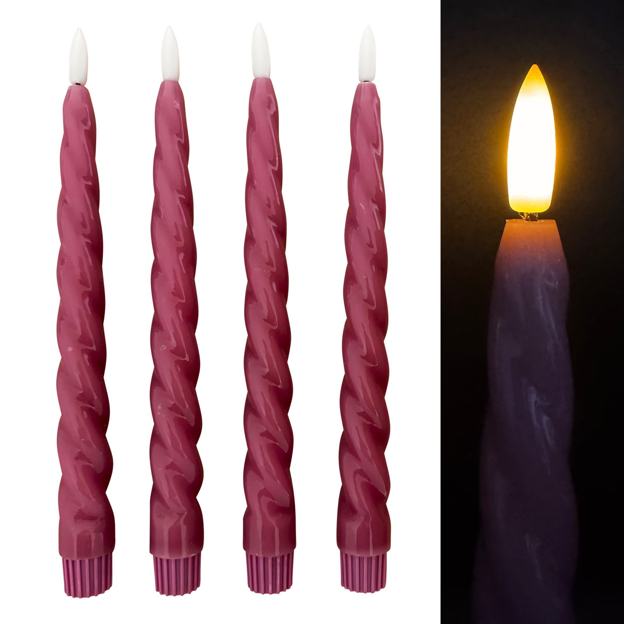 Online-Fuchs LED-Kerze 4 Stabkerzen gedreht aus günstig online kaufen