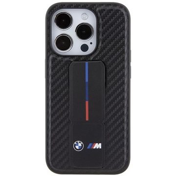 BMW Smartphone-Hülle BMW Apple iPhone 15 Pro Carbon Hardcase Schutzhülle mit Stand Schwarz
