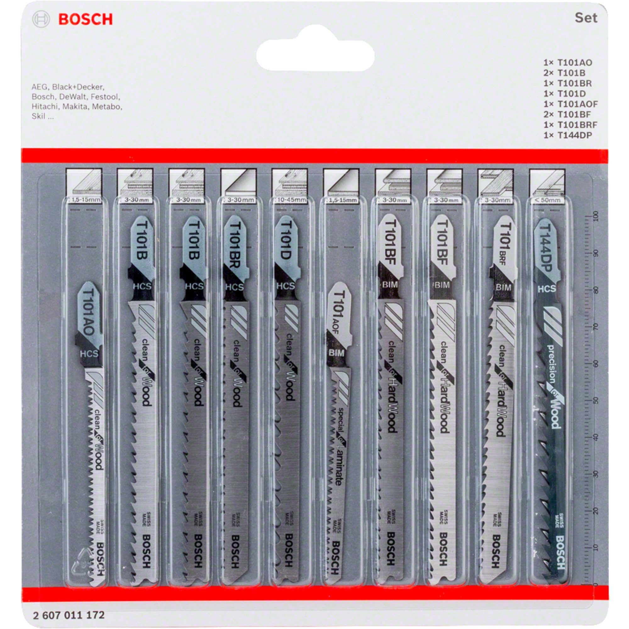 BOSCH Sägeblatt Bosch Professional Stichsägeblatt-Satz Clean