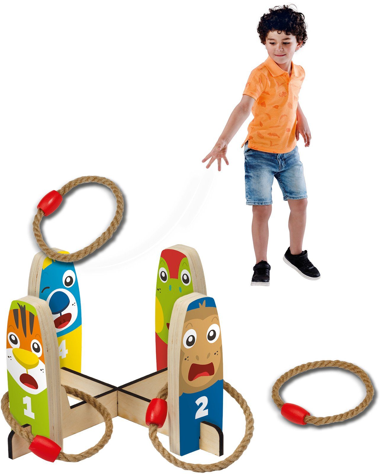 2-in-1 Ringewerfen Spielset SES Spielzeug-Gartenset und Creative Kinder Kegeln Creative SES