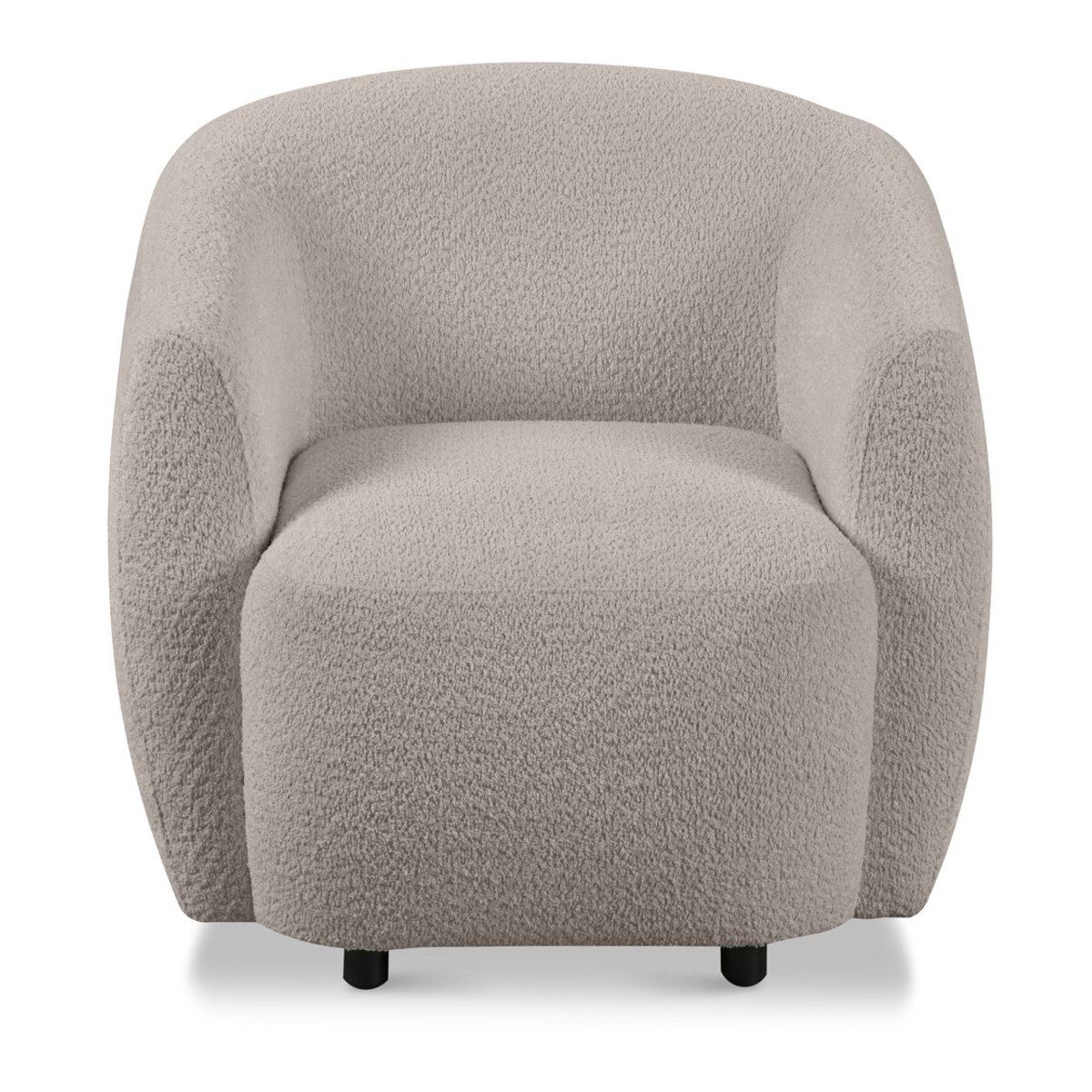 Dixx Divani Sessel Nine, Stoffbezug Bouclé beige, drehbar, abgerundetes Design