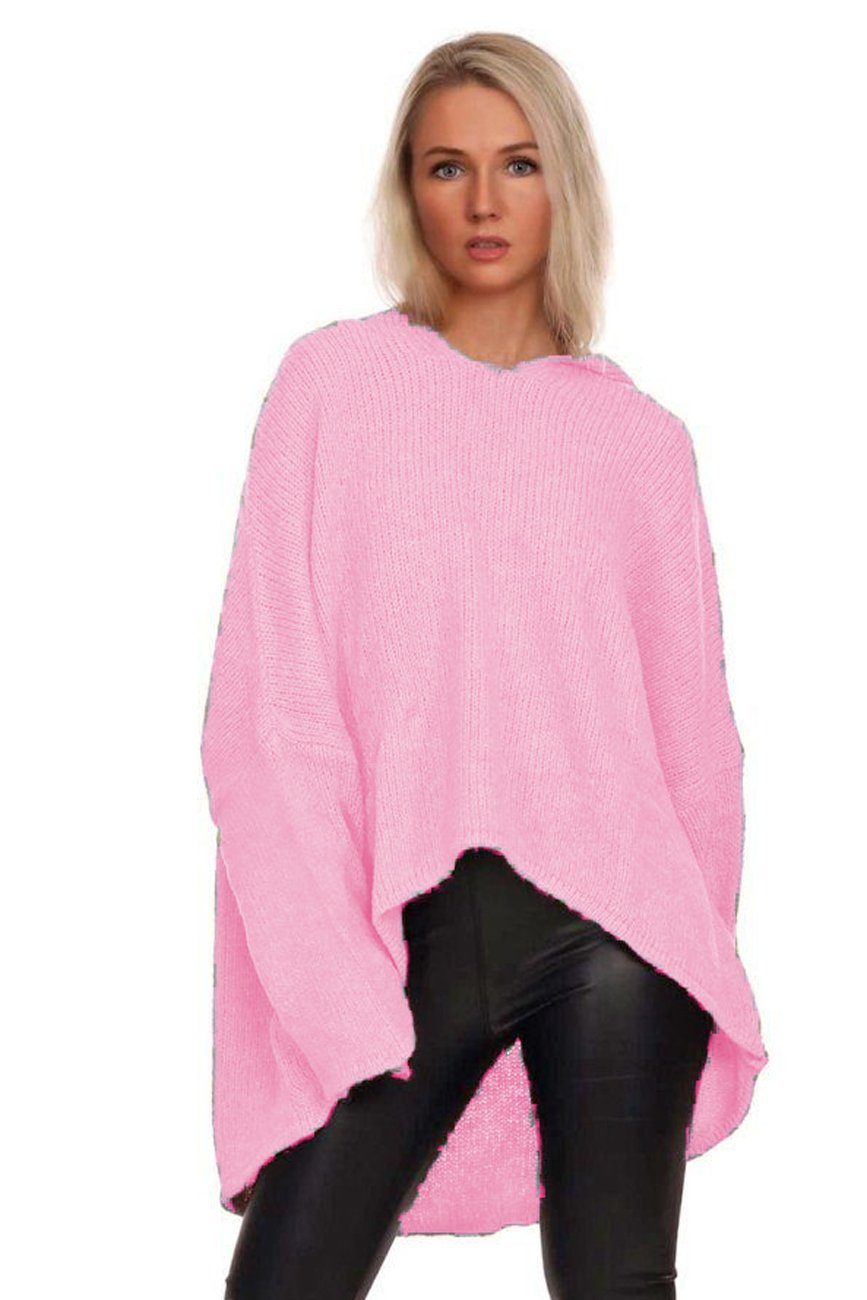 Charis Moda Hoodie Strickpullover asymmetrischer Schnitt günstig online kaufen