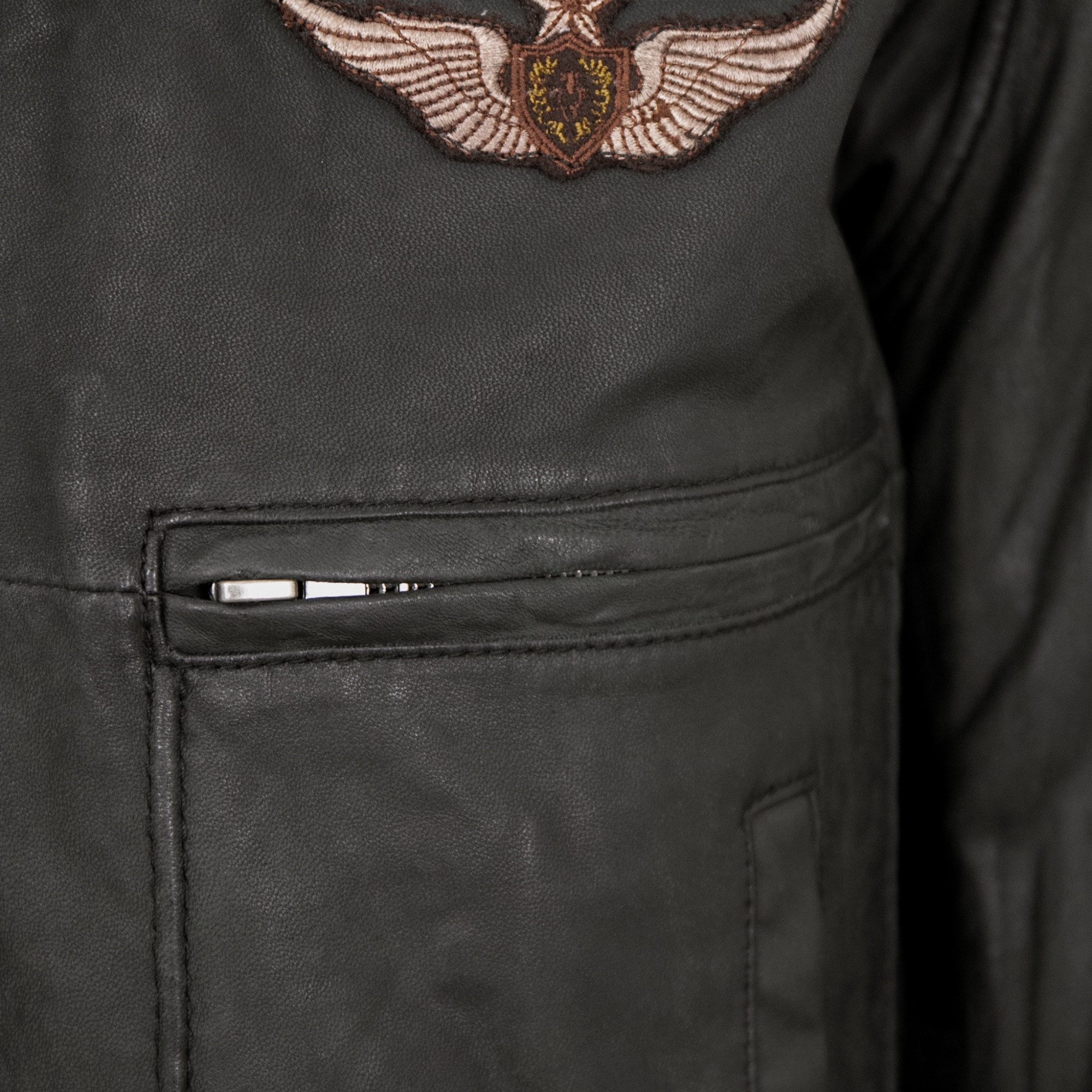 Maddox Lederjacke Laslo Maddox - Herren Lederjacke Fliegerjacke Lammnubuk schwarz