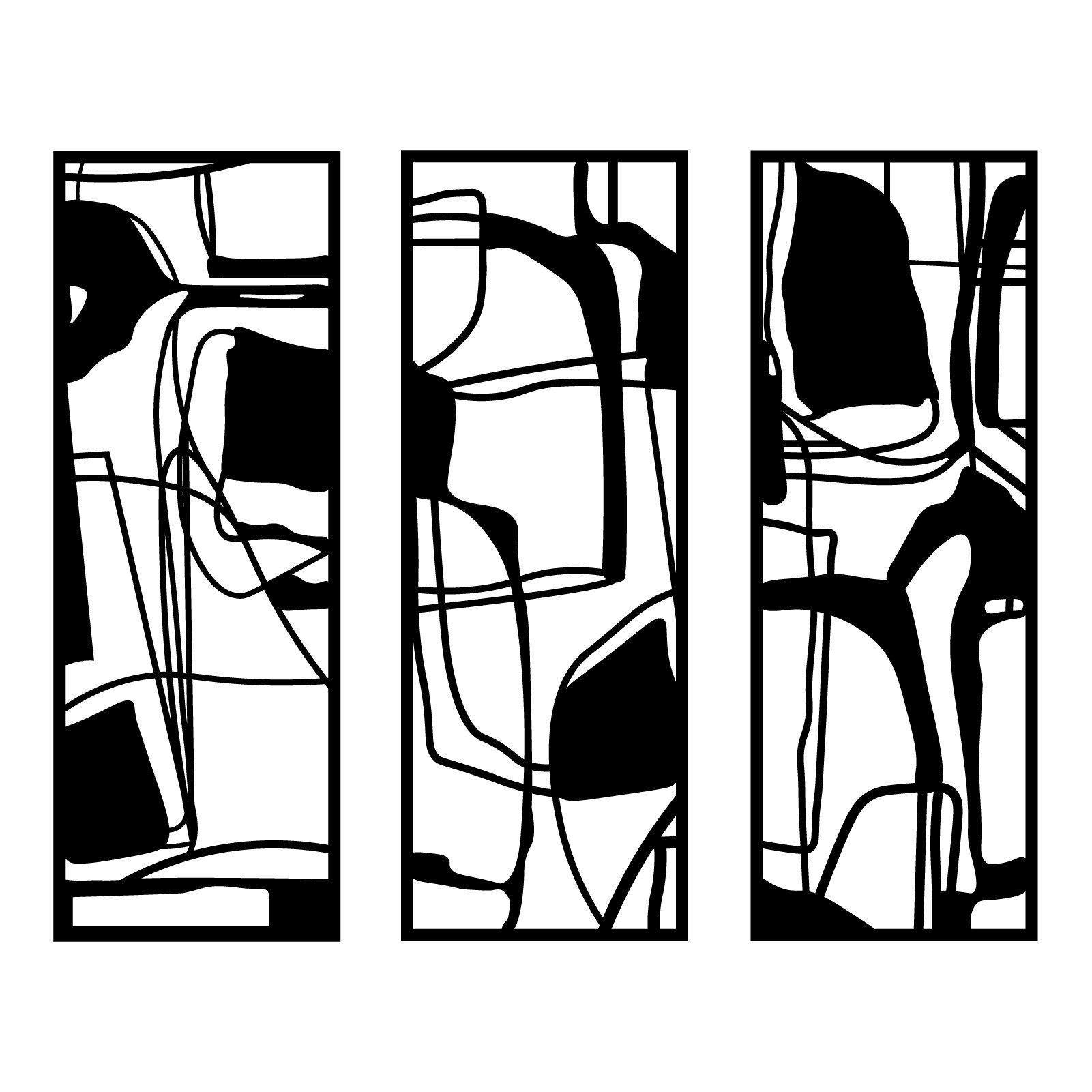 Wanddekoobjekt 3x Metalllinie Geometrisches Wanddekor, unregelmäßig, abstrakt