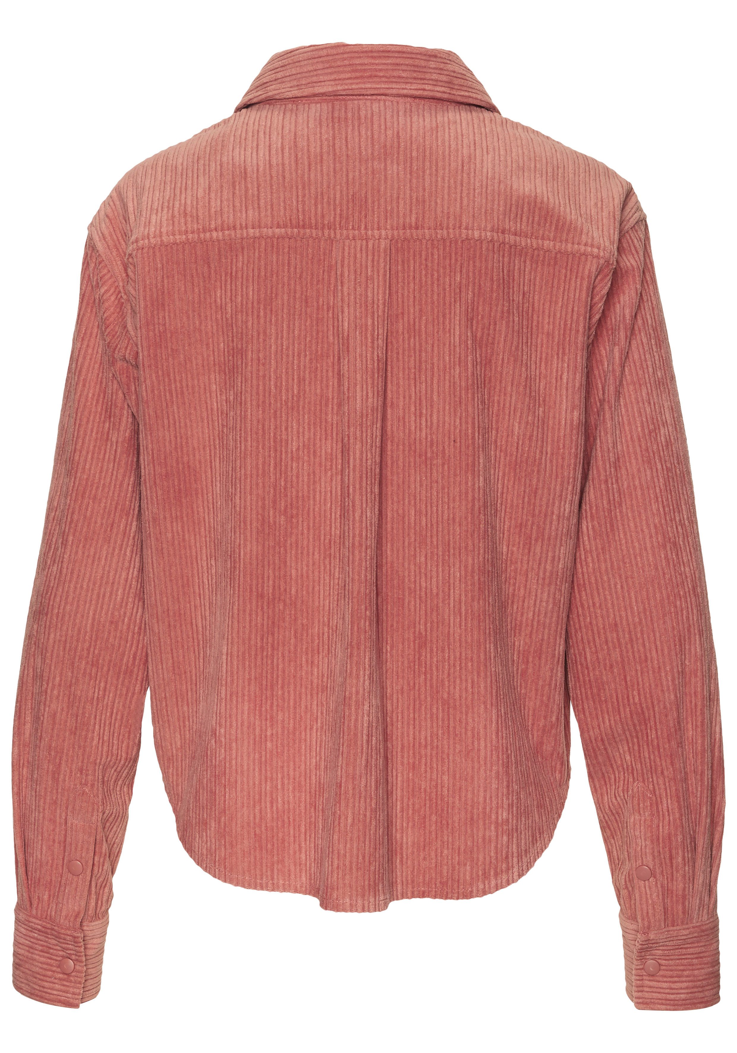 Buffalo Hemdbluse aus weicher Cordqualität Bluse aus Breitcord, Langarmbluse in verkürzter Länge, Cordbluse – Bild 3 von 5