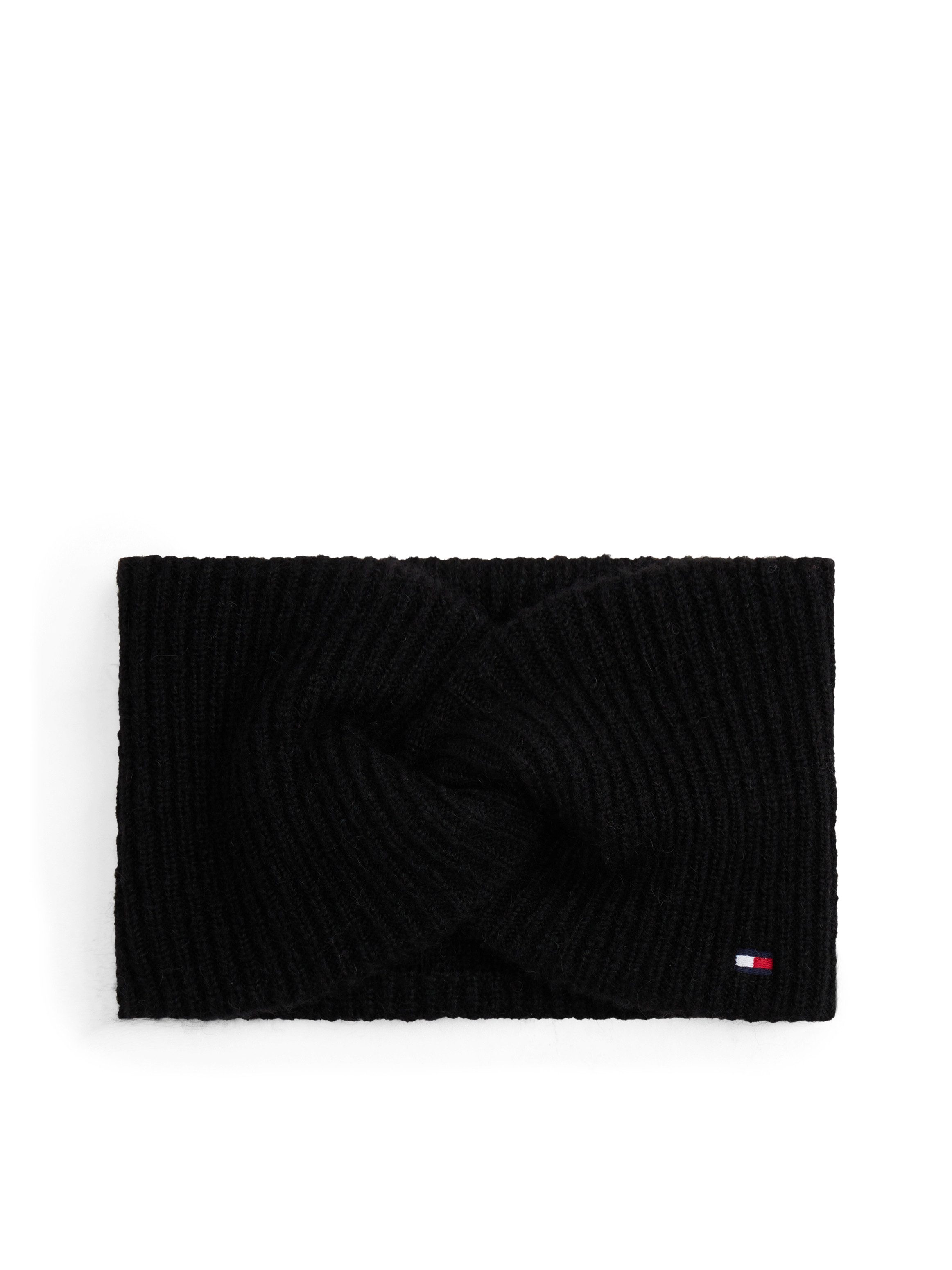 Tommy Hilfiger Stirnband TH FLAG FLUFFY flauschig mit Wolle, ca. 20x11 cm, Rippstrick
