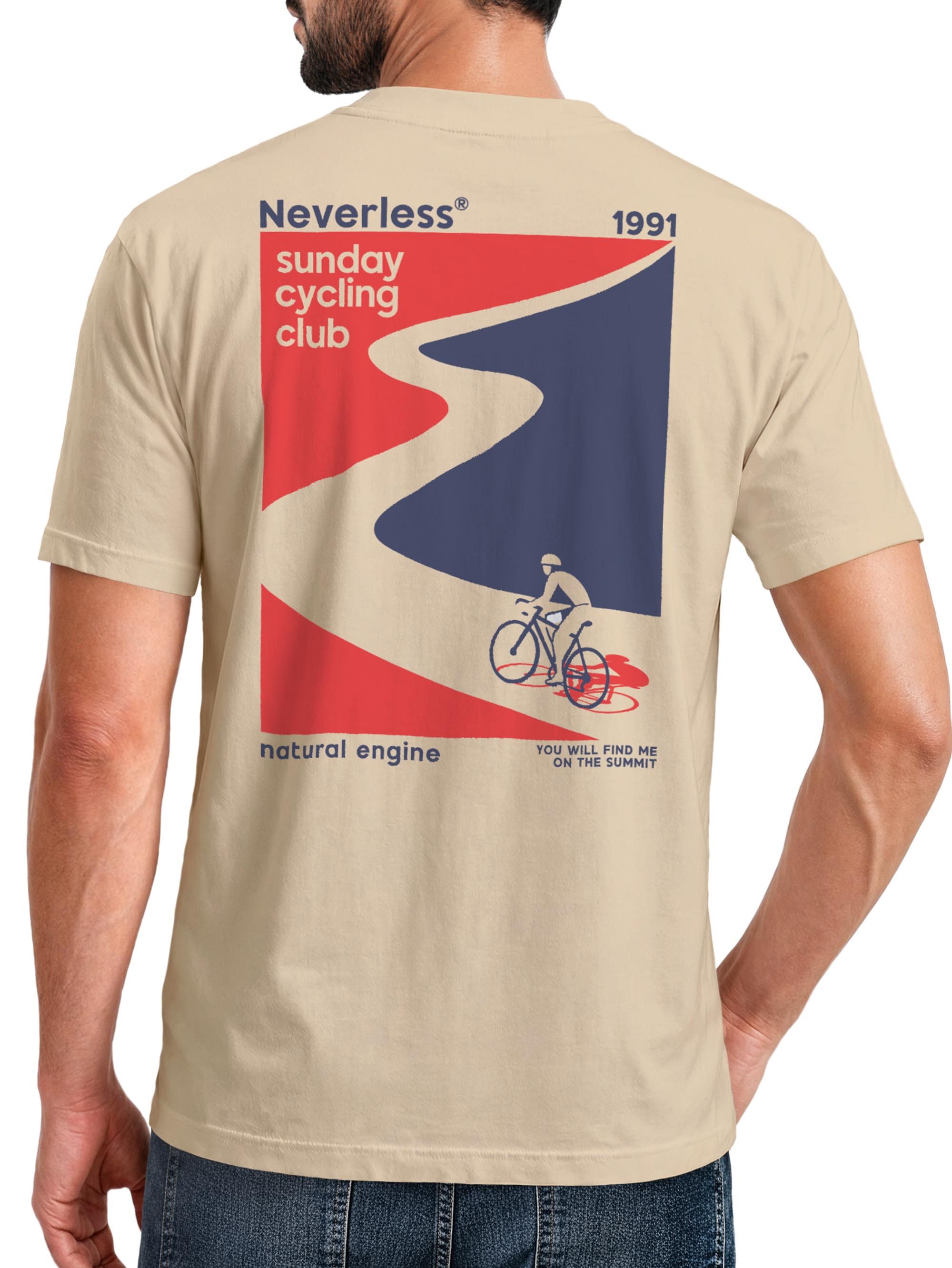 Print-Shirt Herren T-Shirt Backprint Fahrrad Bike Printshirt Sunday Cycling Club