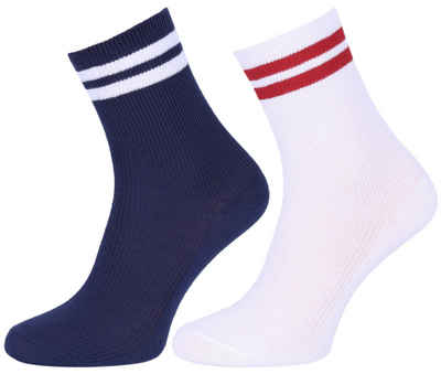 Sarcia.eu Haussocken Socken weiß-dunkelblau, lang - 2 Paar