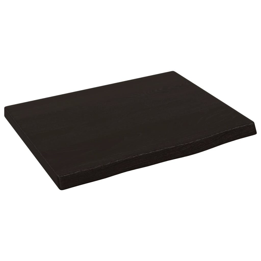 vidaXL Schneidebrett Waschtischplatte Dunkelbraun 40x30x2 cm Massivholz Behandelt, Eichenholz