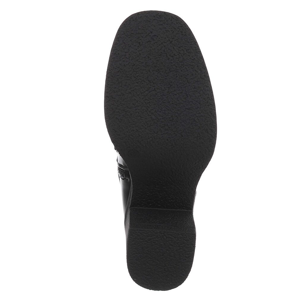 Ital-Design Damen Stiefel mit Schnallen und angenehmem Tragekomfort Stiefelette (90793433) Blockabsatz Stiefeletten in Schwarz