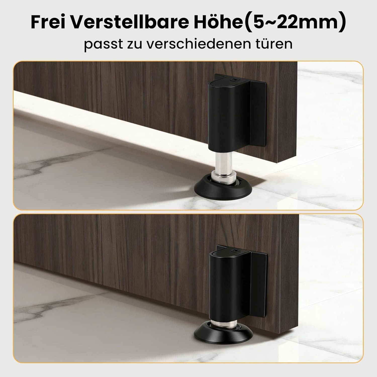 AFKSMILE Bodentürstopper Magnetischer Türstopper Boden, Magnetic Door Stopper Selbstklebend, Türpuffer Wandschutz Türfeststeller mit Klebeband & Schrauben – Bild 4 von 5