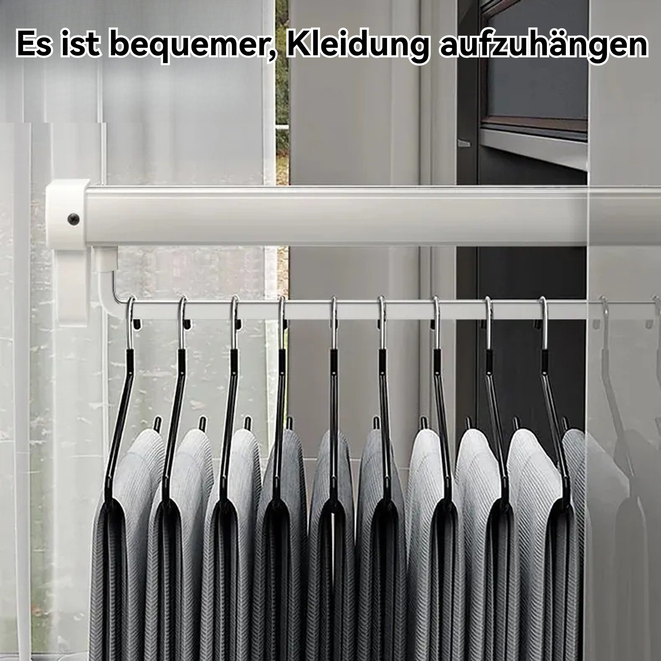 Masbekte Hosenhalter Kleiderstangen mit 12 Kleiderbügeln, günstig online kaufen
