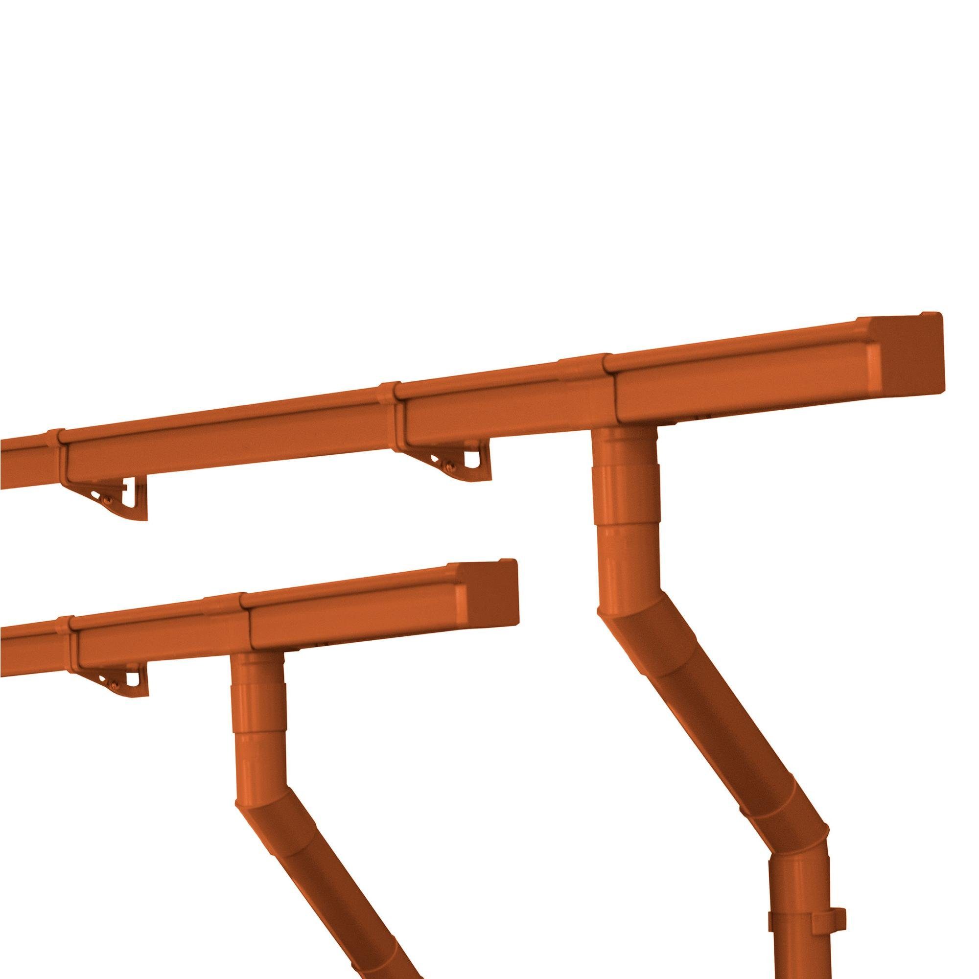 INEFA Dachrinne Dachrinnen Set Gartenhaus, NW 68, kastenförmig, 3m