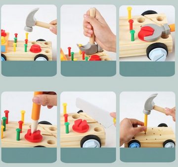 XDeer Spiel-Werkzeugstation Werkzeug Kinder Spielzeug ab 2 3 4 Jahre,Werkzeugwagen, Kinderwerkzeug Holzspielzeug,Geschenk Kinderspielzeug für kinder