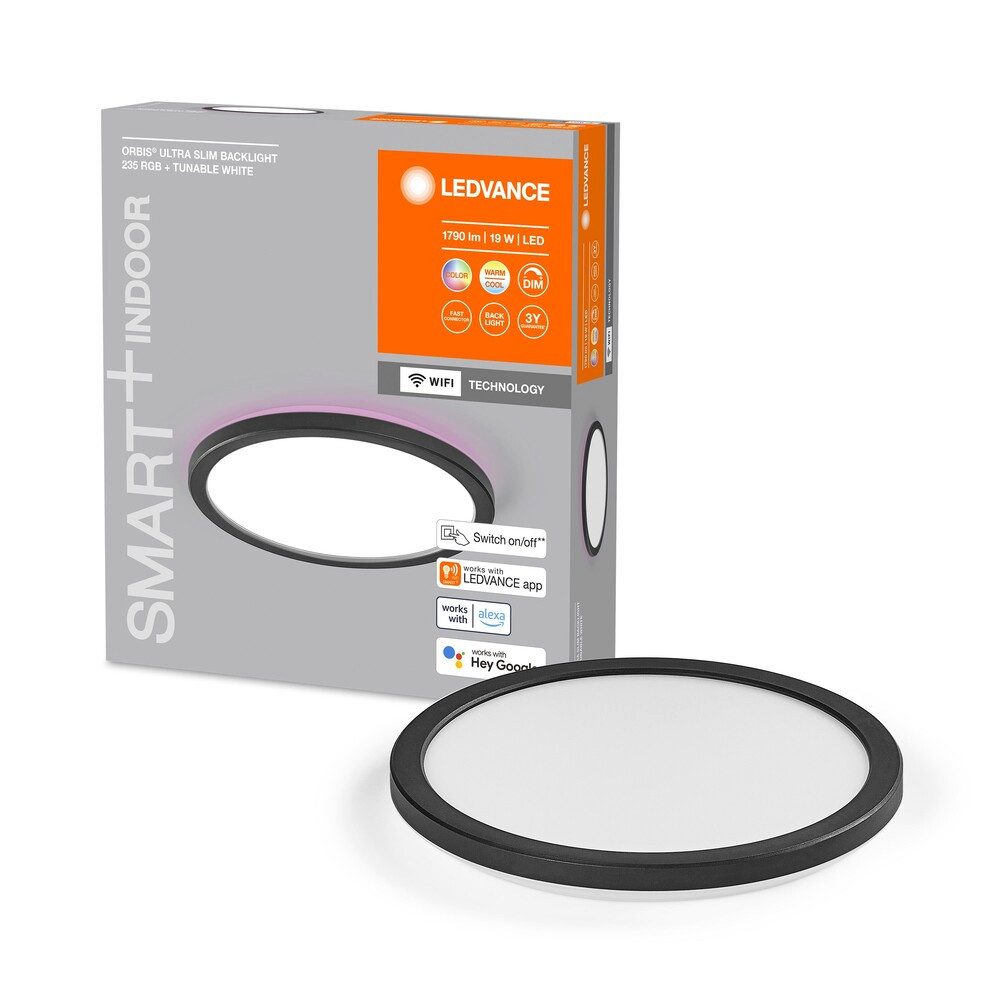 Ledvance LED Panel Plastic, 19W, warmweiß, 1070lm, 2700K, smarthomefähig, warmweiß