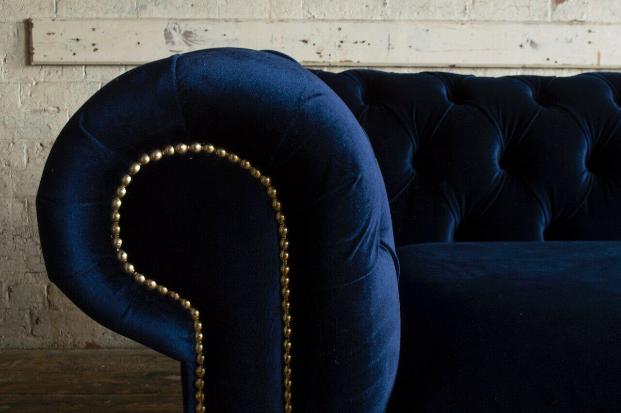 JVmoebel Chesterfield-Sofa Hochwertiges Chesterfield Sofa aus massivem Holz in klassischem Design, Made in Europa