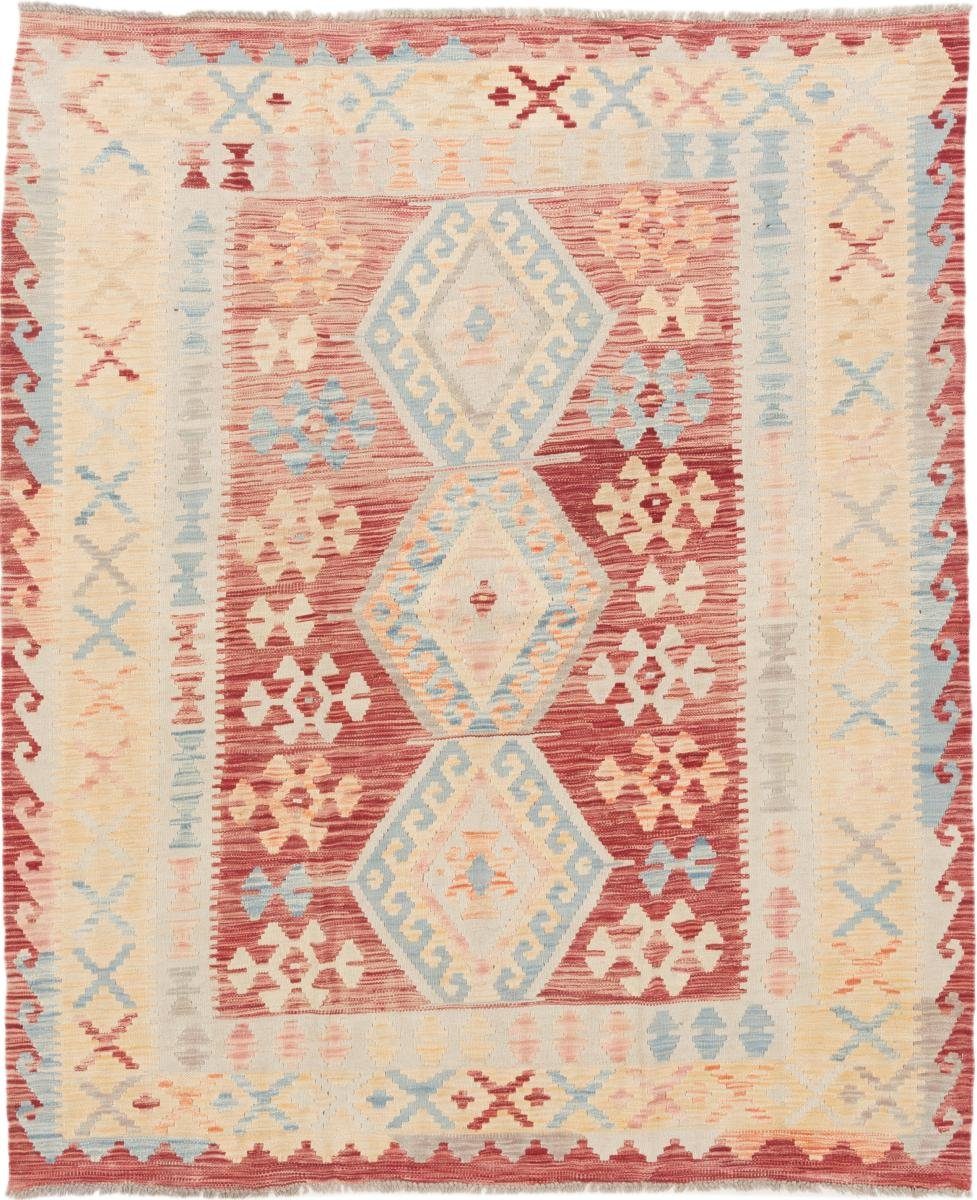 Orientteppich Kelim Afghan 163x195 Handgewebter Orientteppich, Nain Trading, rechteckig, Höhe: 3 mm