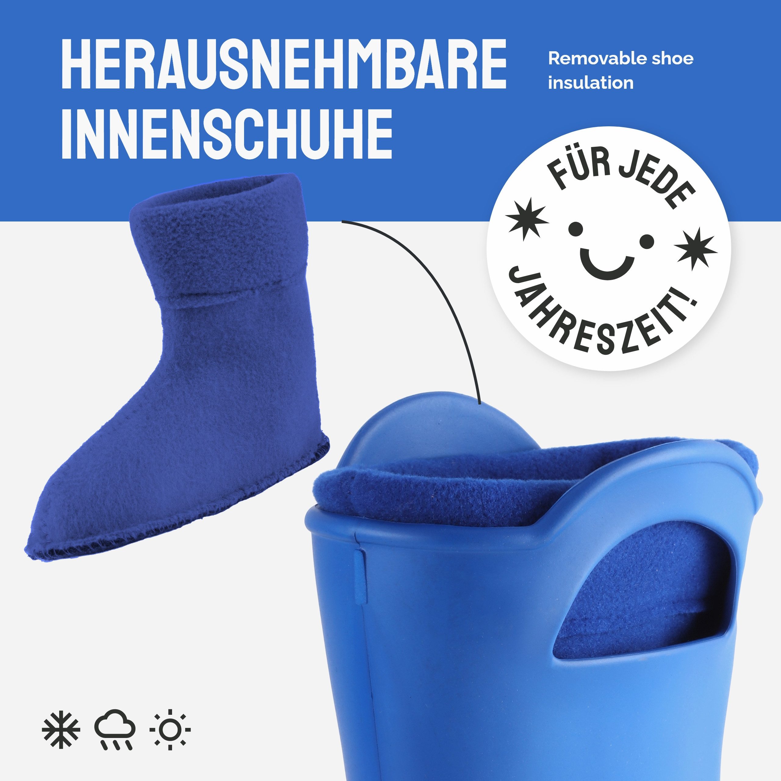 Ladeheid EVA Regenstiefel LA-CA-12 federleichte Regenschuhe Damen Gummistiefel mit herausnehmbares Innenfutter