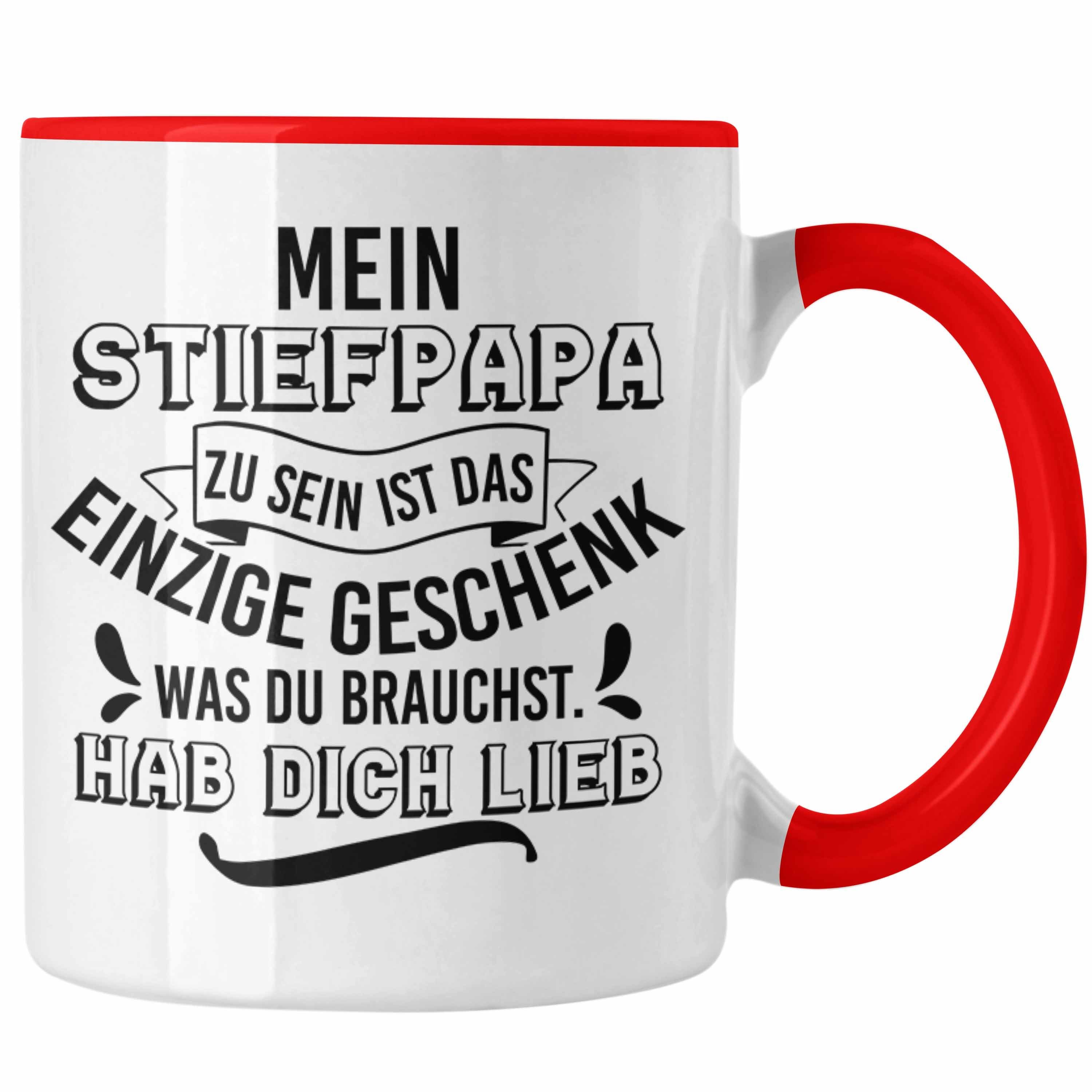 Geburtstagsgeschenk Lustige Stiefvater Tasse Stiefpapa Geburtstag Sprüche Spruch Trendation Trendation Rot Geschenk Geschenk - Tasse