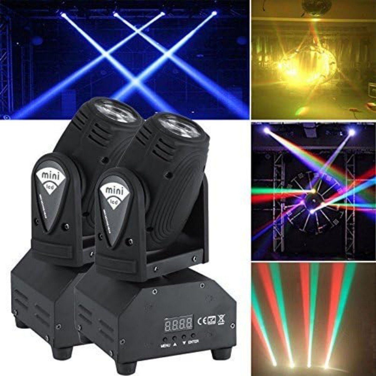 DOPWii Discolicht Disco Bühnenlicht,2x30W LED Bühnenlicht Moving Head Licht DMX512 Sound