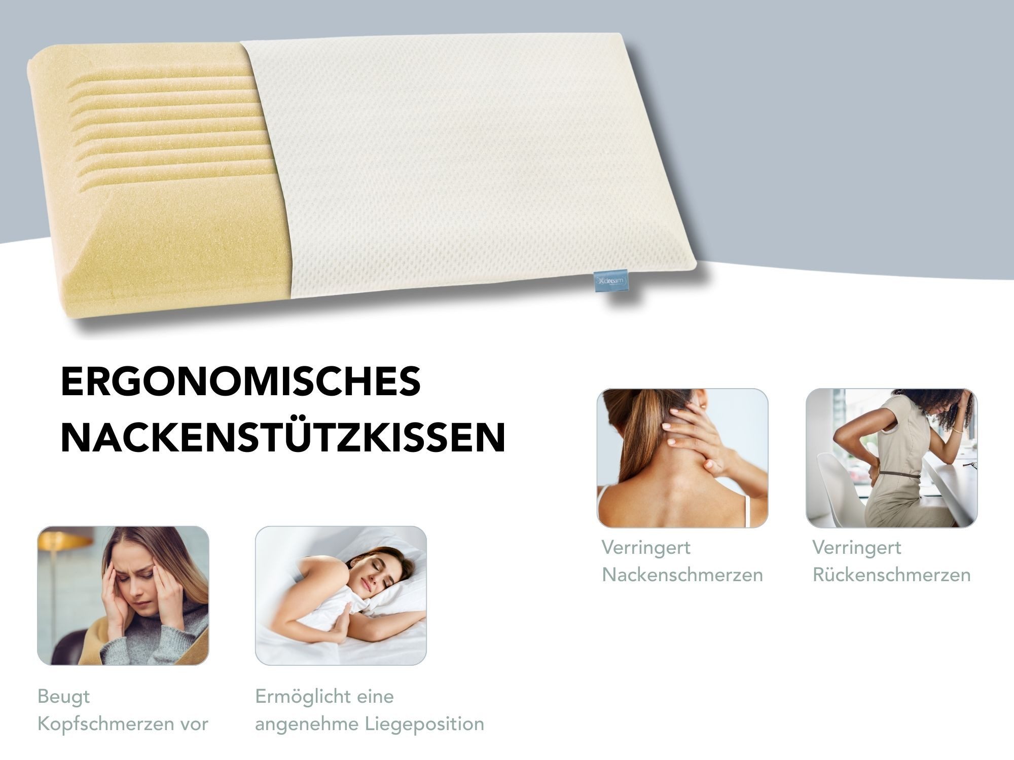 XDREAM Nackenstützkissen Memory Foam Kissen, Füllung: günstig online kaufen