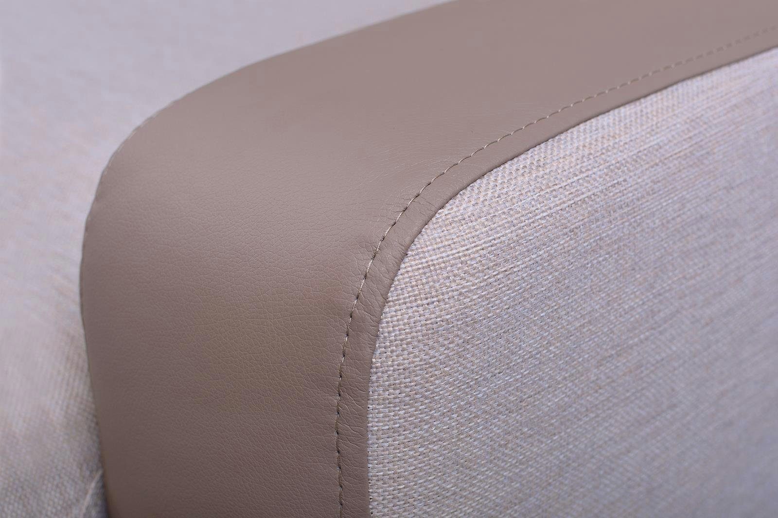 Beautysofa Ecksofa Ecksofa MILO mit Schlaffunktion und Bettkasten Polstersofa, Modern Design