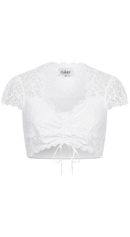 Nübler Dirndlbluse Dirndlbluse Kurzarm Lisa in Weiß von Nübler