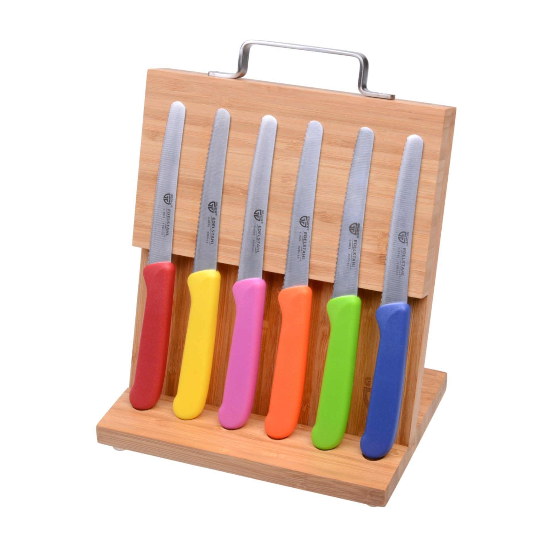 GRÄWE Brotzeitmesser Gräwe Magnet-Messerhalter Bambus mit 6 Brötchenmessern Gräwe Magnet-Messerhalter Bambus mit 6 Brötchenmessern