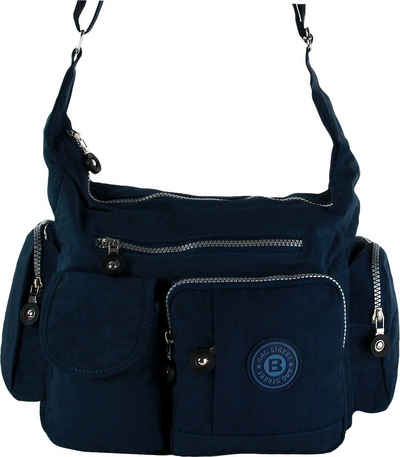 BAG STREET Schultertasche Bag Street Damenhandtasche Schultertasche (Schultertasche), Schultertasche Nylon, blau ca. 32cm x ca. 20cm