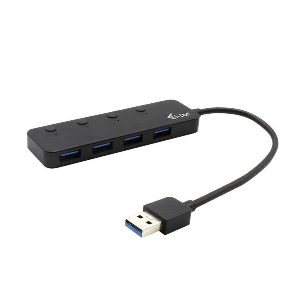 I-TEC USB 3.0 Metal HUB 4 Port mit individual On/Off Switches USB-Ladegerät