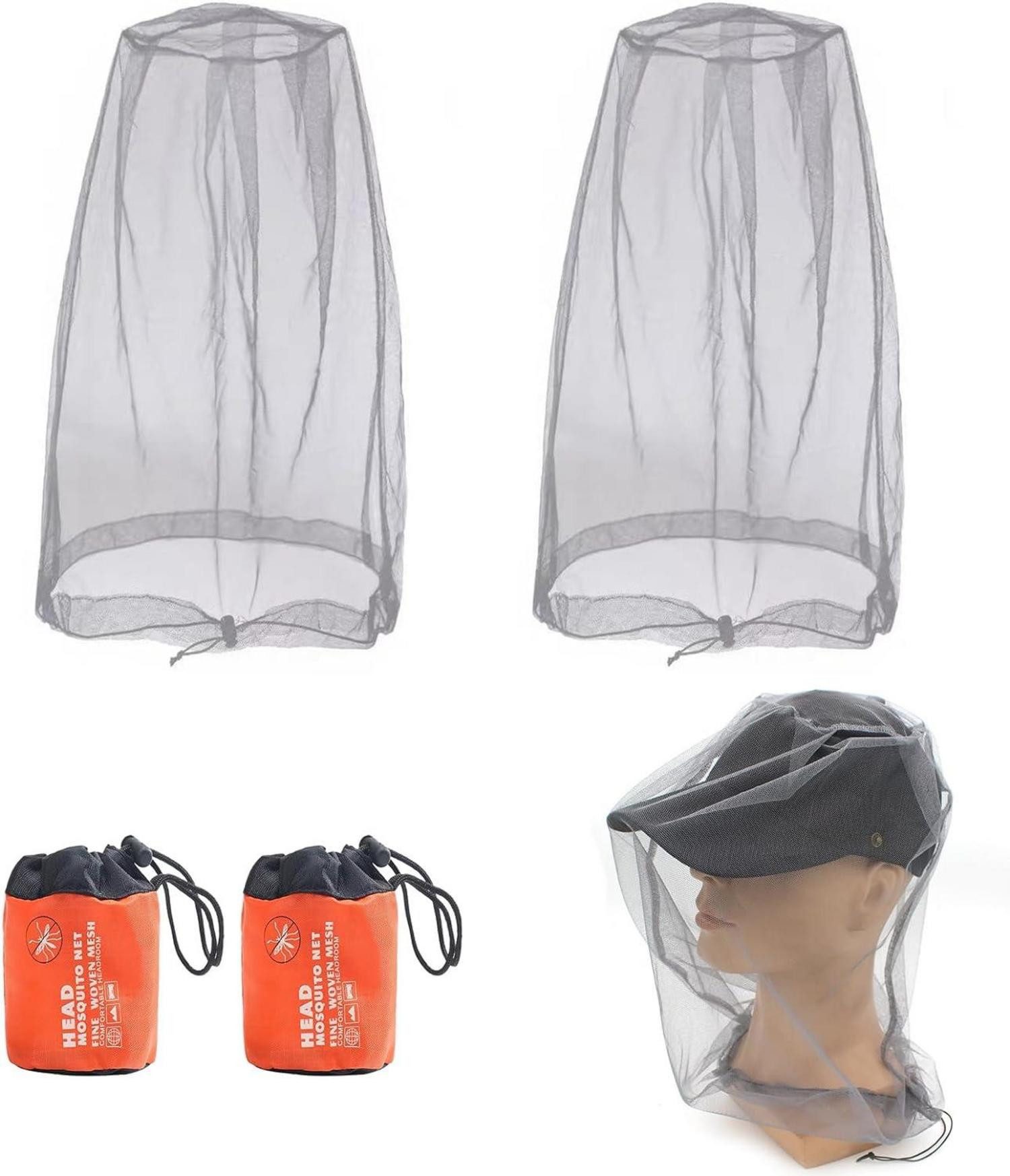 Moskitonetz 2er Set Moskitonetz Kopf Schutz Outdoor Mückennetz Hut