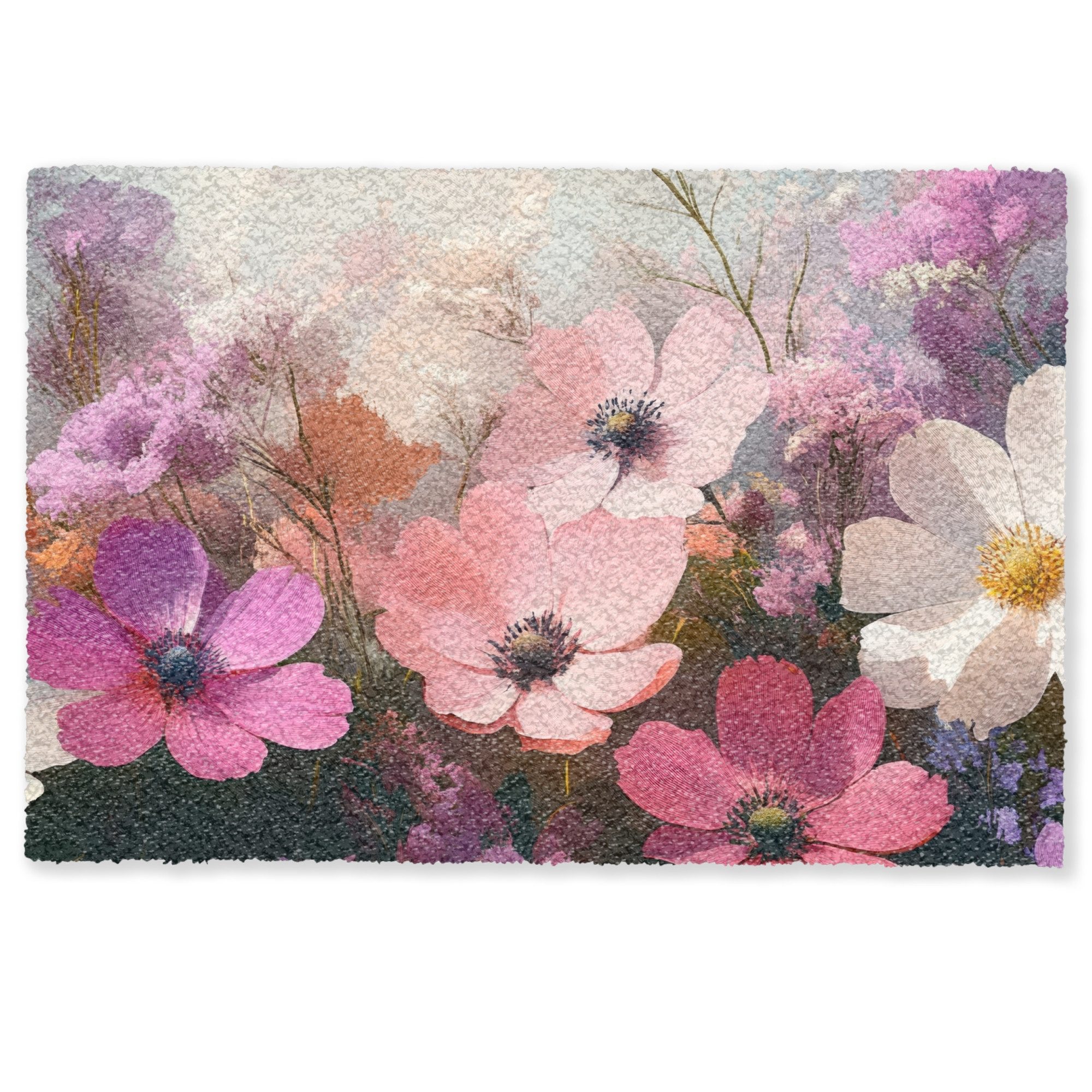 MuchoWow Fußmatte Blumen - Bunt - Blühend, Rechteckig, innen Schmutzfangmat günstig online kaufen