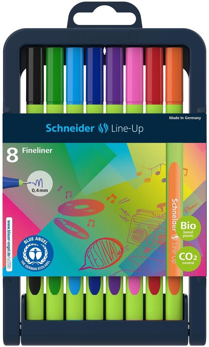 Schneider Tintenfeinschreiber 8 Schneider Line-Up Fineliner farbsortiert 0,4 mm