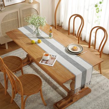 Candyse Tischläufer Moderne einfache rechteckige Tischdecke, Tischfahne mit Quasten (Geeignet für Esstisch, Couchtisch im Wohnzimmer, Schreibtisch im Arbeitszimmer usw)