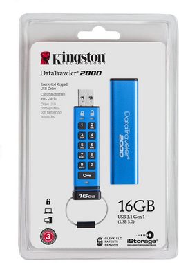 Kingston DataTraveler 2000 16 GB USB-Stick (USB 3.2, Lesegeschwindigkeit 120 MB/s)