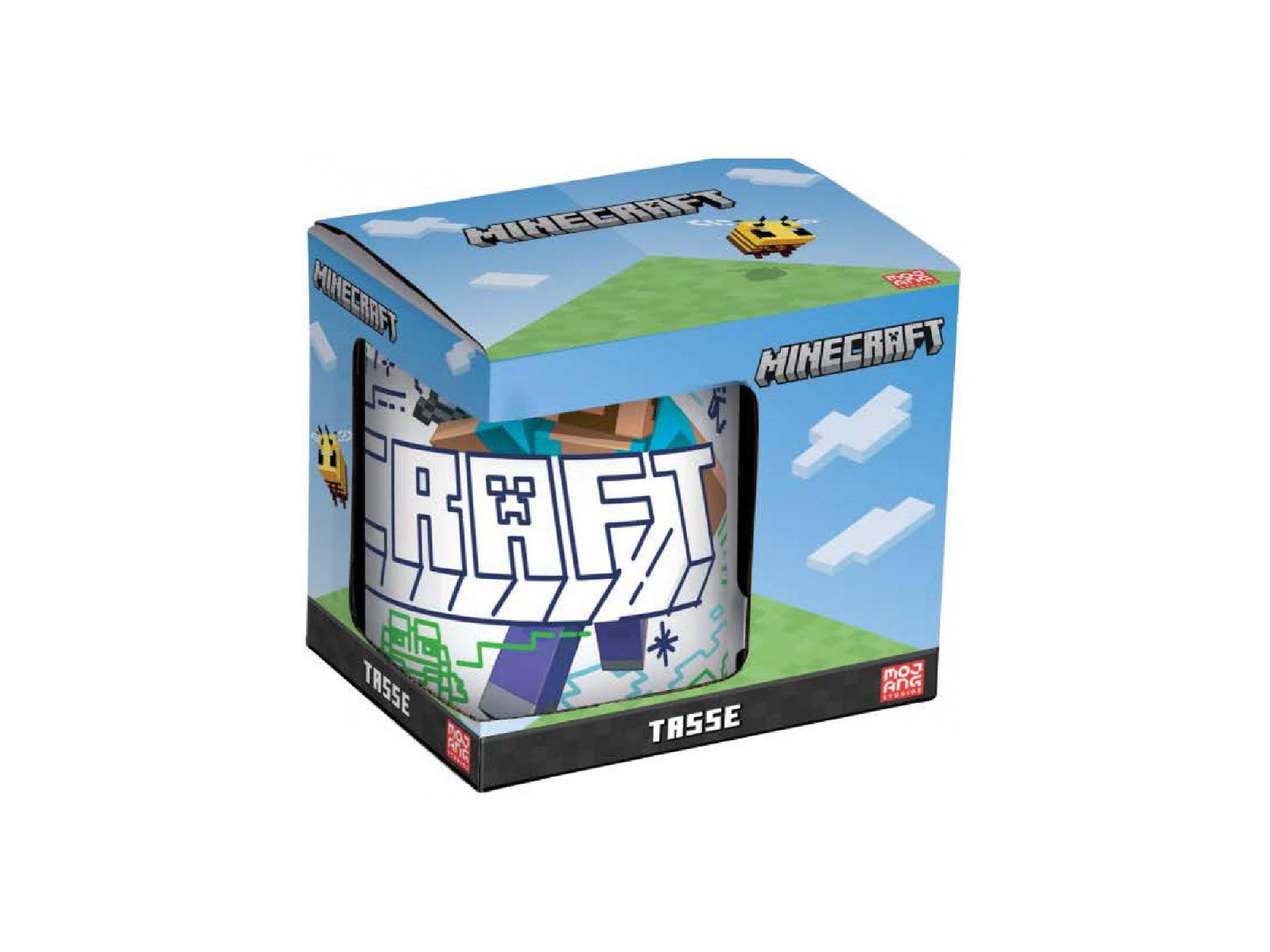Minecraft Tasse Minecraft Creeper Vs Miner Tasse, 325 ml, Keramik
