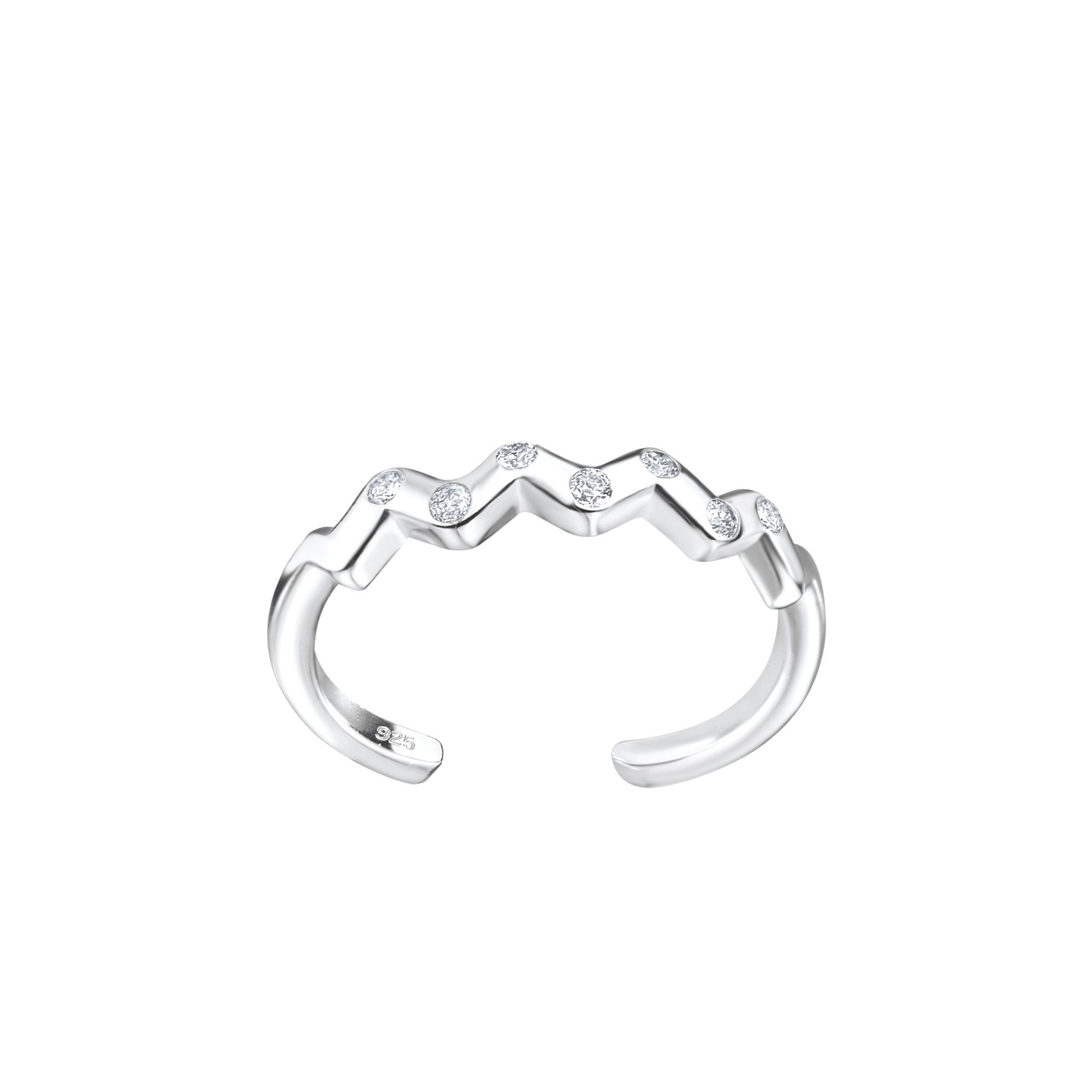 Monkimau Zehenring Zickzack Zehenring 925 Silber