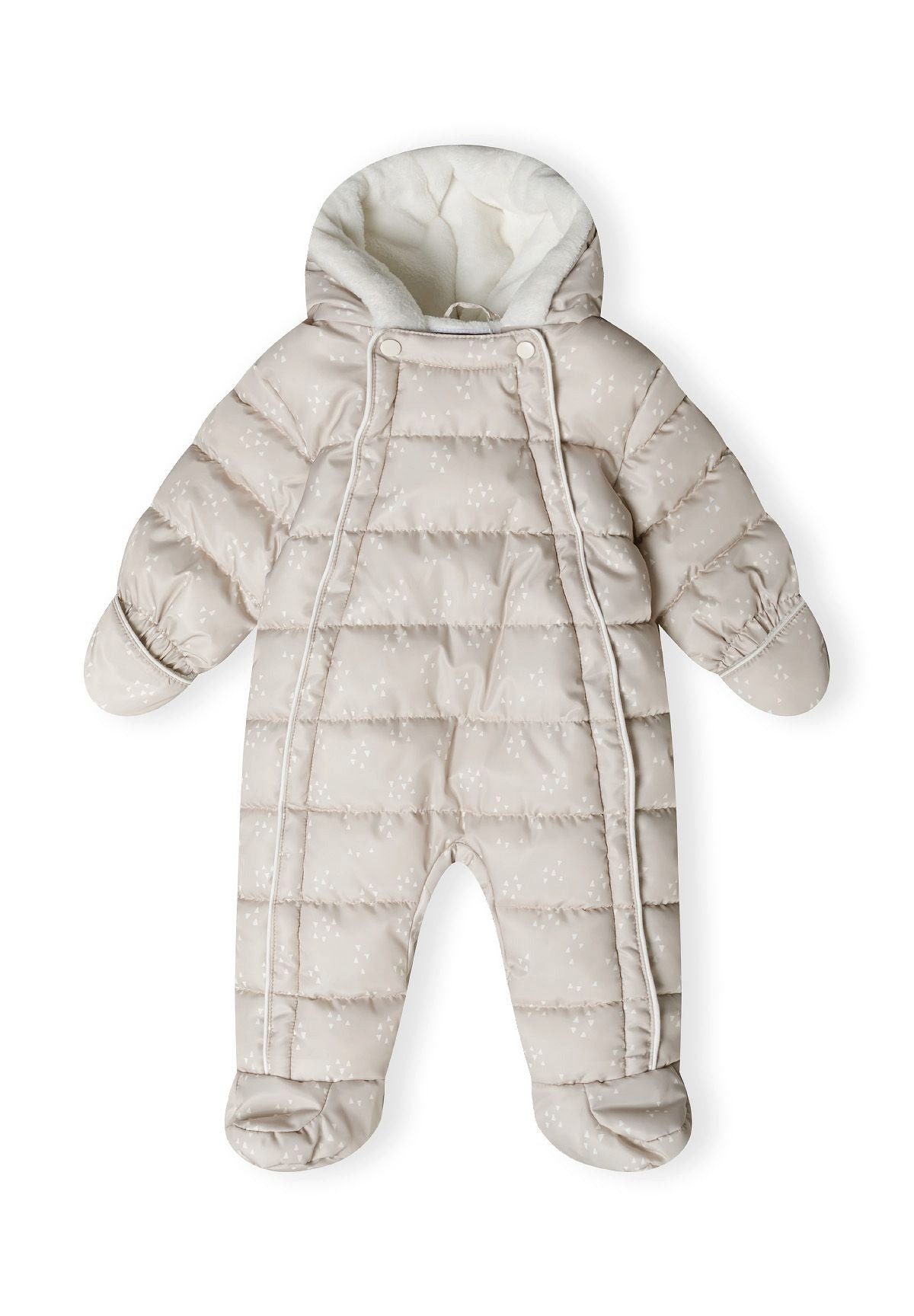 MINOTI Schneeoverall für Babys, Schneeanzug mit Plüschfutter, wattiert mit umklappbaren Fäustlingen