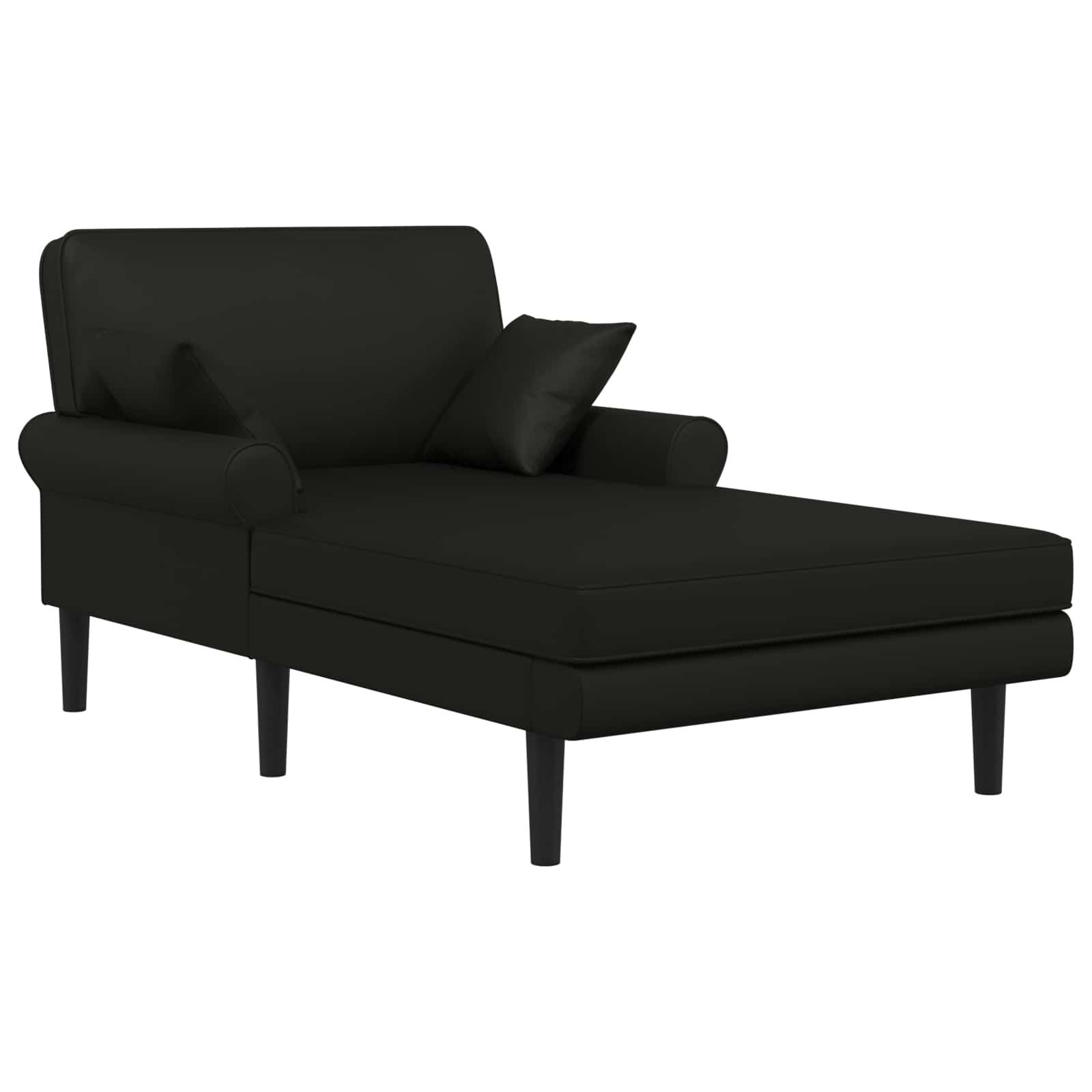 vidaXL Chaiselongue Chaiselongue Schwarz Kunstleder, 1 Teile
